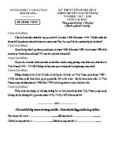 Đề thi tuyển sinh Lớp 10 THPT chuyên Nguyễn Trãi môn Lịch sử - Năm học 2017-2018 - Sở GD & ĐT Hải Dương (Có đáp án)